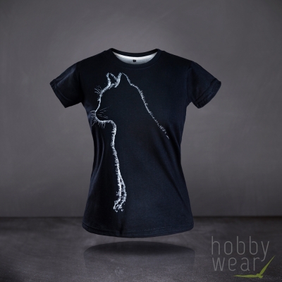 Indywidualista z pazurem. Kot - koszulka damska z efektem fotoluminescencji